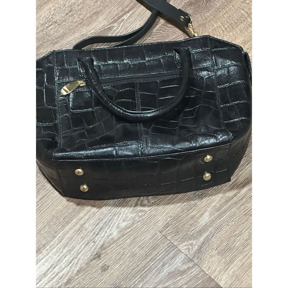 Ashwood black small croc embossed leather purse - Picture 4 of 10